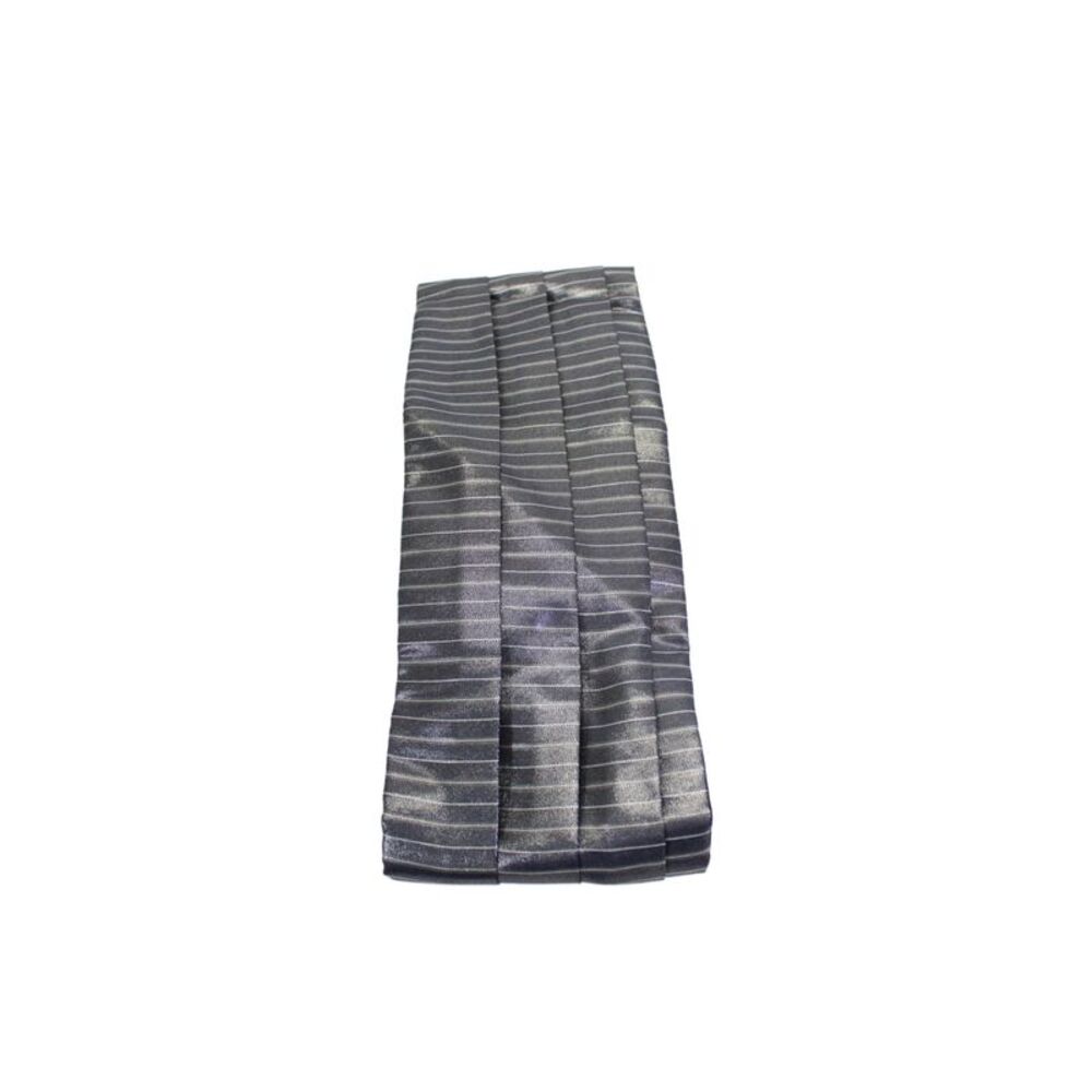 Domenico Vacca Mens Silk Striped Pleated Cummerbund Gray Size Extra Large